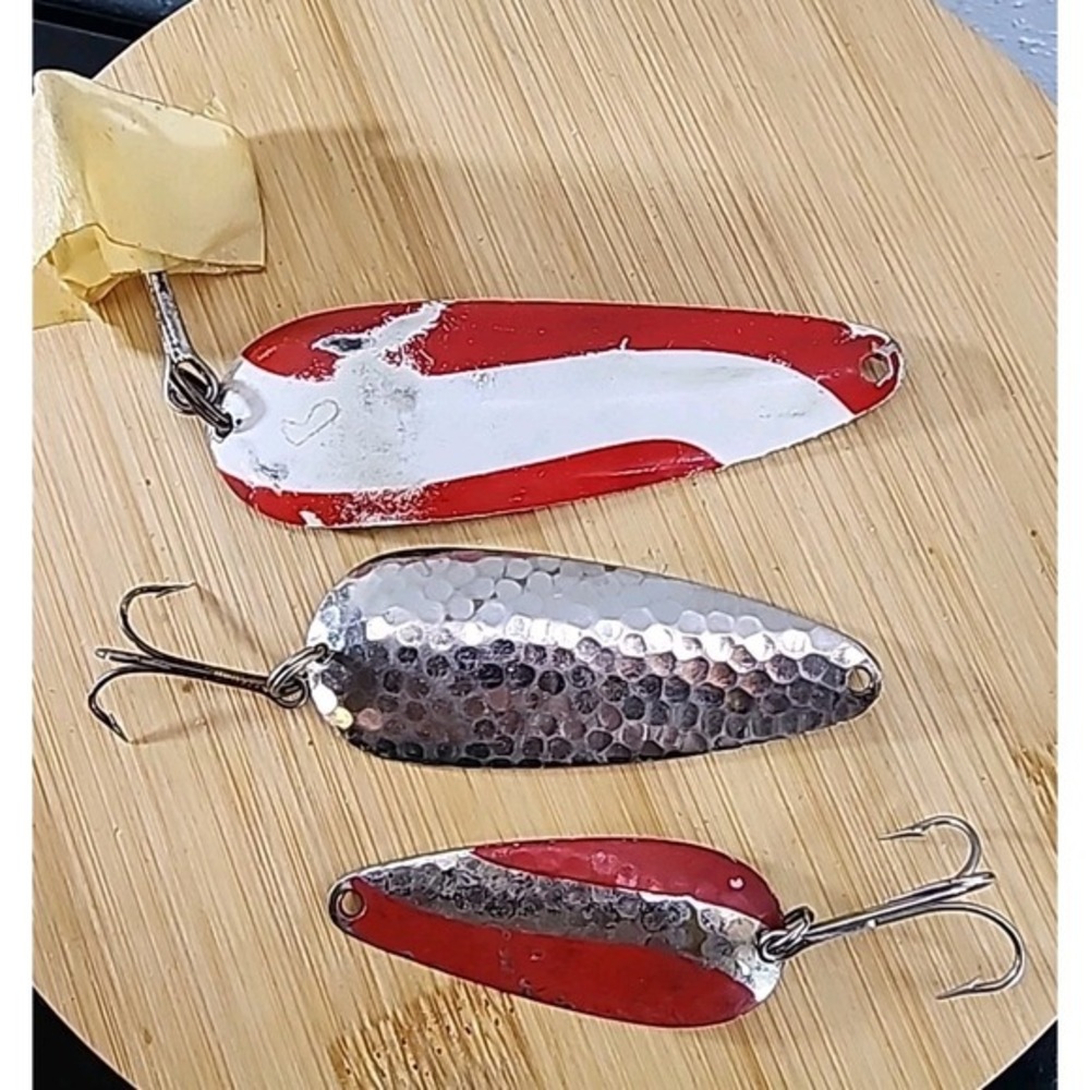 3 Spoon Spinner Vintage Fishing Lure Old